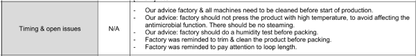 recommendations to factory