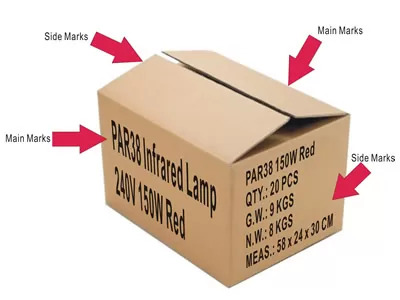 shipping marks on a carton