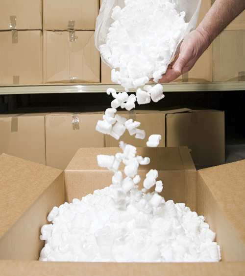 styrofoam packing peanuts